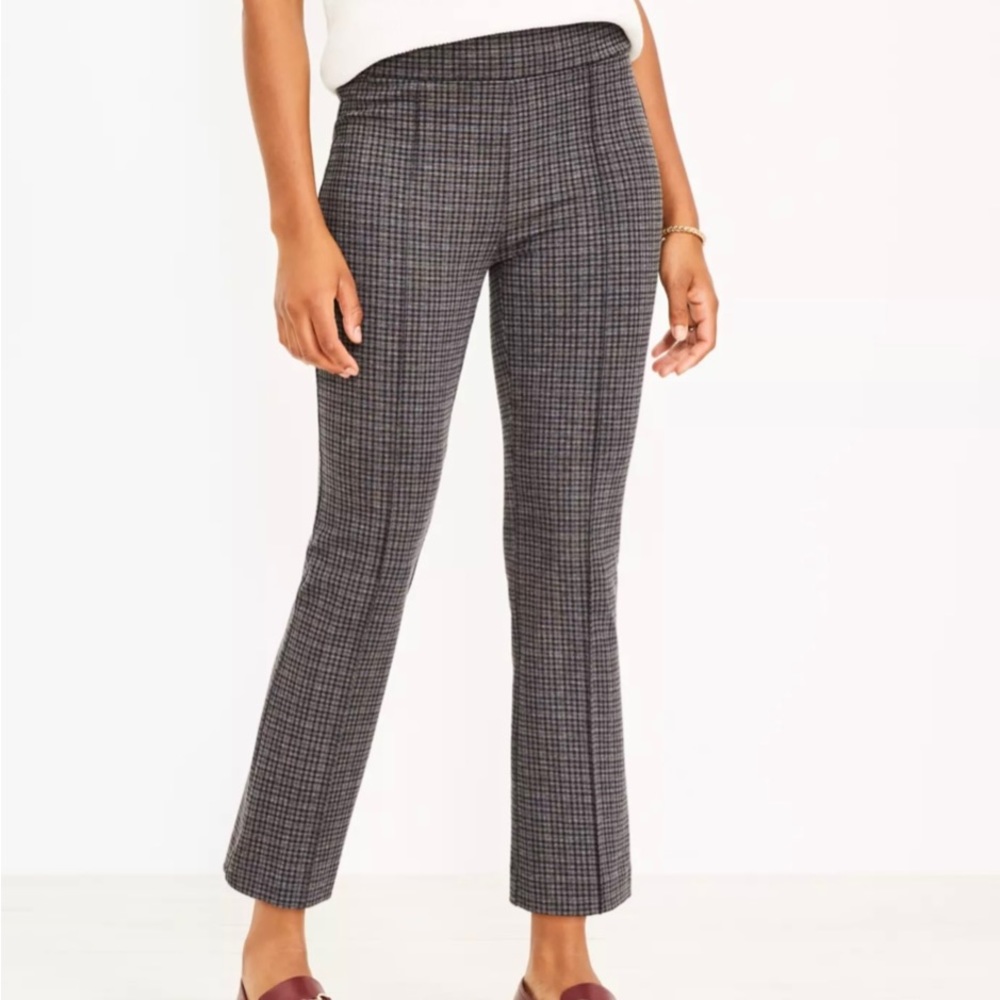NWT Loft Kick Crop Pants In Plaid - Picture 1 of 9
